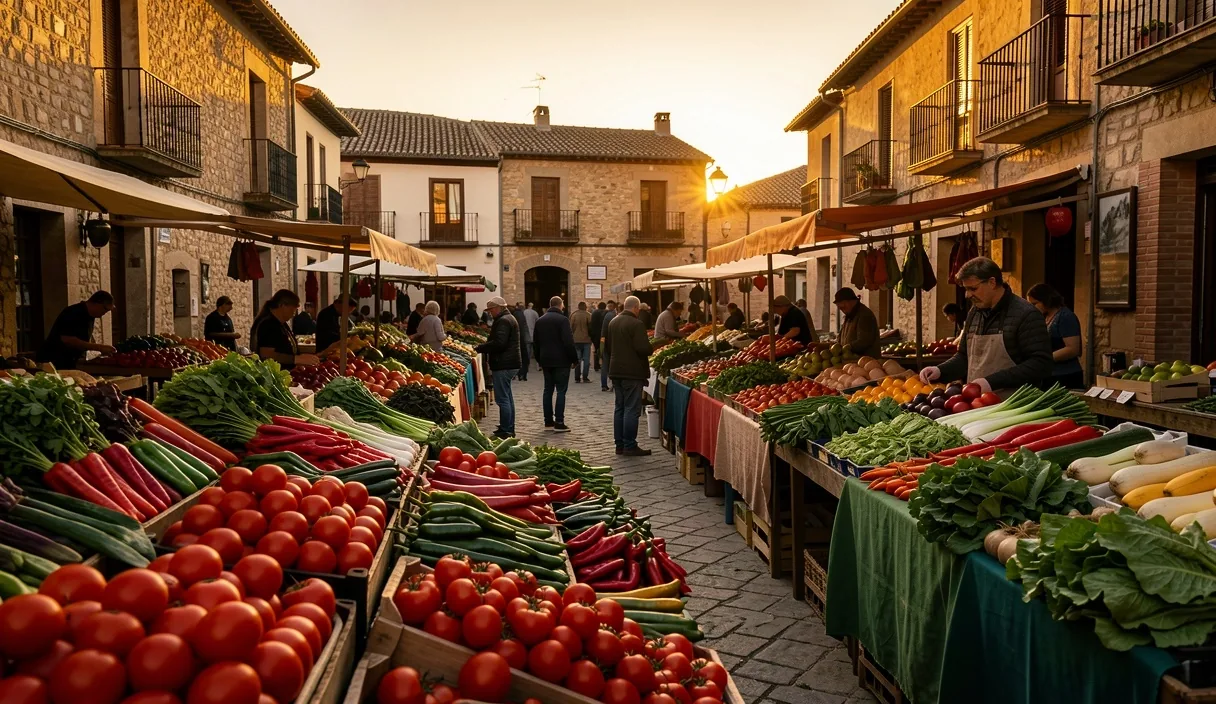 Mercado tradicional de verduras